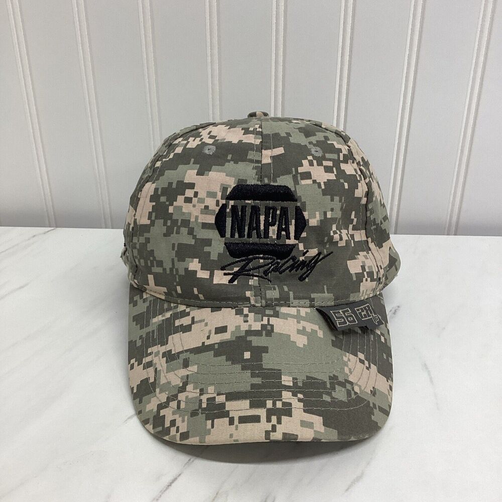 NAPA Racing Hat Mens Green Digital Camouflage NASCAR Adjustable Cap Fallen Hero